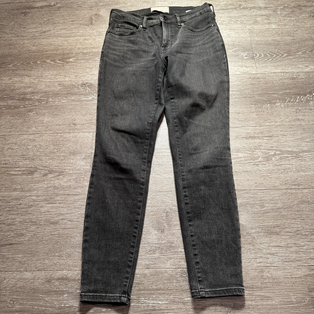 Everlane Jeans Womens 27 Gray Denim Skinny Ankle Stretch 27x26 Whiskers Mid Rise